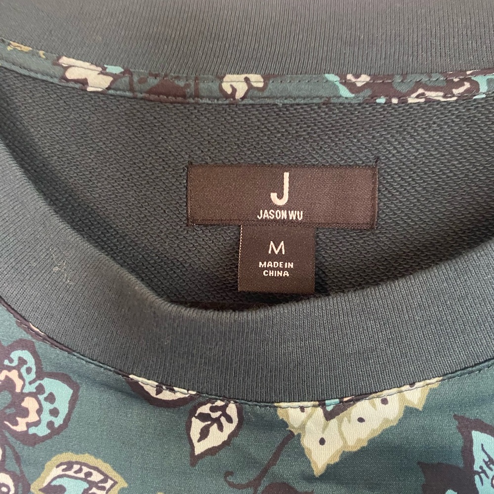 Jason Wu Mixed Media Sweater Evergreen Size Medium - image 5